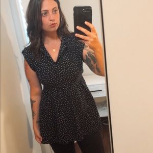 Forever21 Navy Floral Shirt Dress Tunic